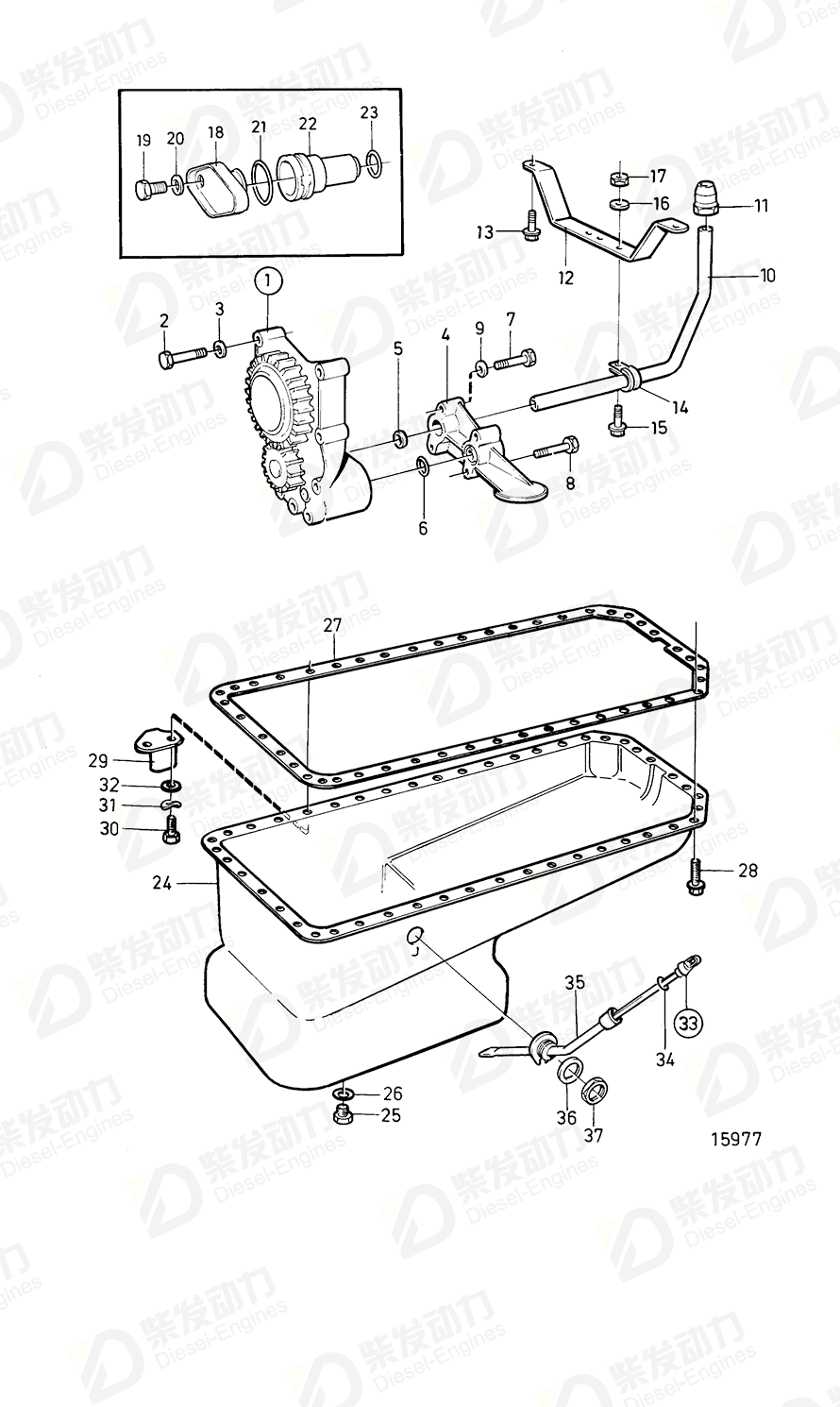 volvo penta Pipe retainer 3825308 Drawing